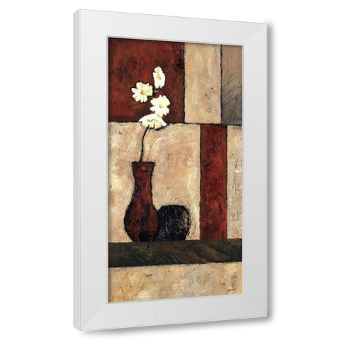 Earthy Orchid Panel II White Modern Wood Framed Art Print by Bagnato, Judi