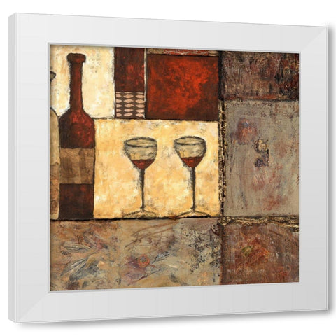 Wine for Two II White Modern Wood Framed Art Print by Franklin, Elizabeth