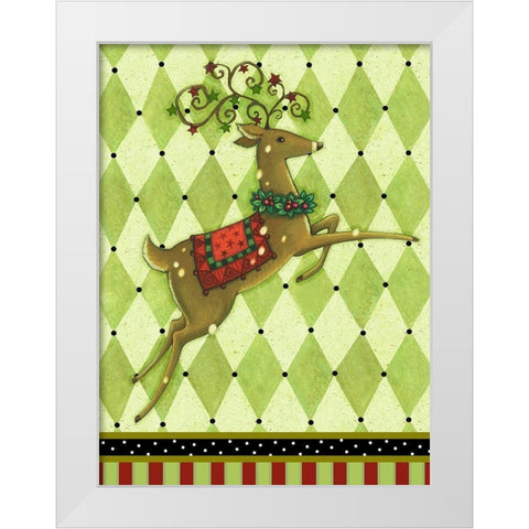 Harlequin Christmas I White Modern Wood Framed Art Print by Eisner, Viv