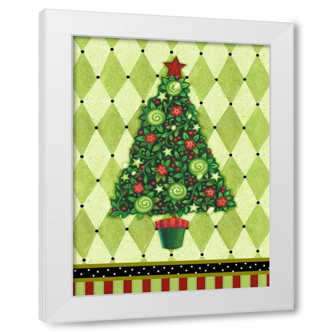 Harlequin Christmas IV White Modern Wood Framed Art Print by Eisner, Viv