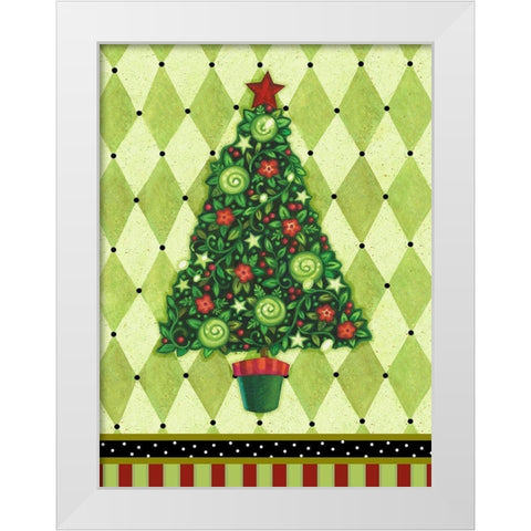 Harlequin Christmas IV White Modern Wood Framed Art Print by Eisner, Viv