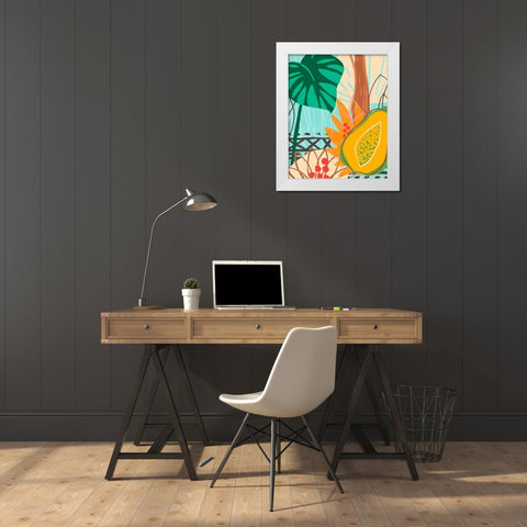 Graphic Jungle I White Modern Wood Framed Art Print by Vess, June Erica