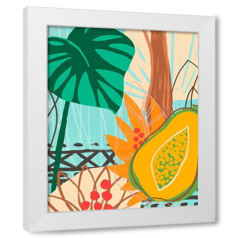 Graphic Jungle I White Modern Wood Framed Art Print by Vess, June Erica