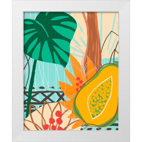 Graphic Jungle I White Modern Wood Framed Art Print by Vess, June Erica