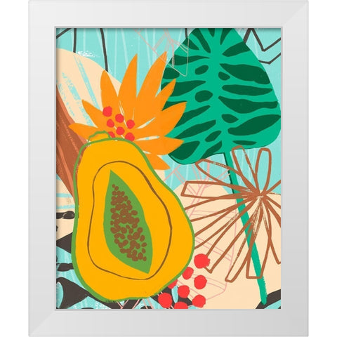 Graphic Jungle II White Modern Wood Framed Art Print by Vess, June Erica