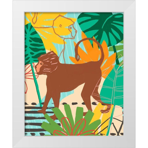 Graphic Jungle III White Modern Wood Framed Art Print by Vess, June Erica