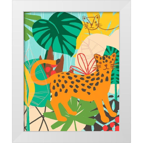 Graphic Jungle IV White Modern Wood Framed Art Print by Vess, June Erica