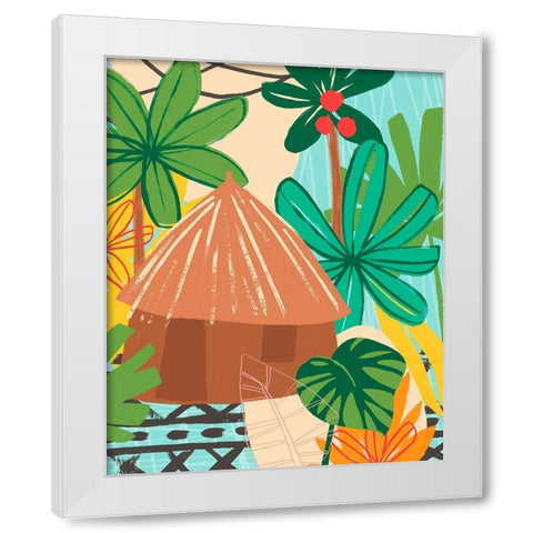 Graphic Jungle V White Modern Wood Framed Art Print by Vess, June Erica