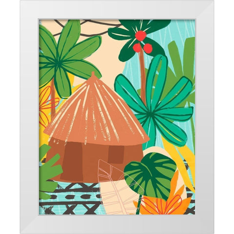 Graphic Jungle V White Modern Wood Framed Art Print by Vess, June Erica