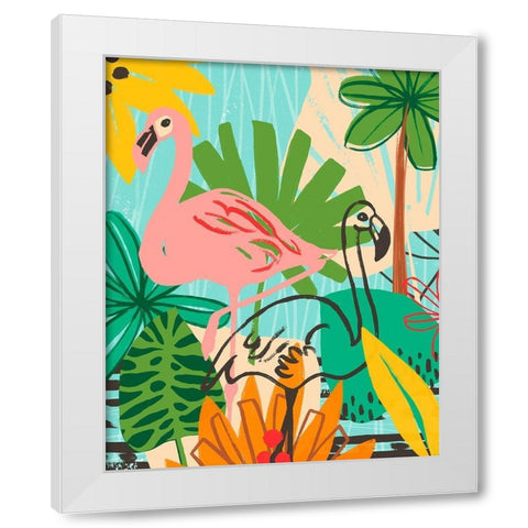 Graphic Jungle VI White Modern Wood Framed Art Print by Vess, June Erica