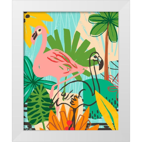 Graphic Jungle VI White Modern Wood Framed Art Print by Vess, June Erica