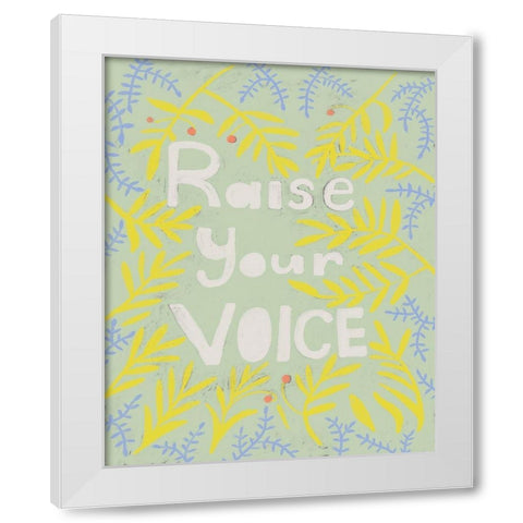 Her Voice I White Modern Wood Framed Art Print by Zarris, Chariklia