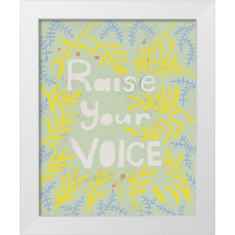 Her Voice I White Modern Wood Framed Art Print by Zarris, Chariklia