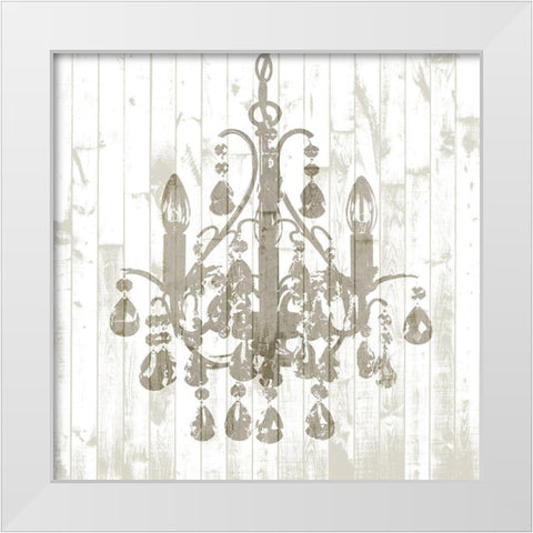 Shiplap Chandelier I White Modern Wood Framed Art Print by Goldberger, Jennifer