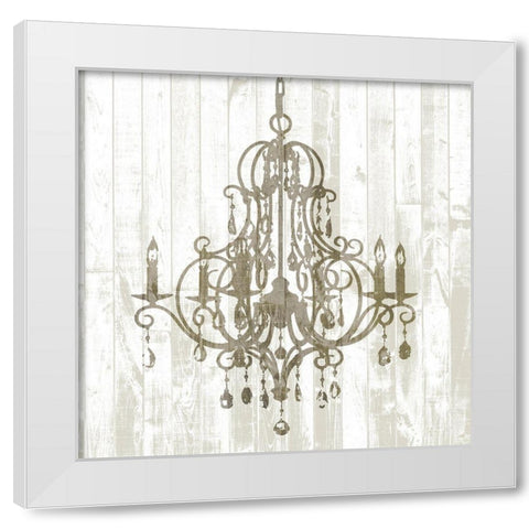 Shiplap Chandelier II White Modern Wood Framed Art Print by Goldberger, Jennifer