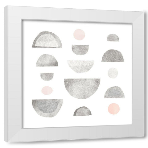 Half Circles I White Modern Wood Framed Art Print by Scarvey, Emma