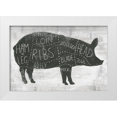 Farmhouse Butcher I White Modern Wood Framed Art Print by Vess, June Erica