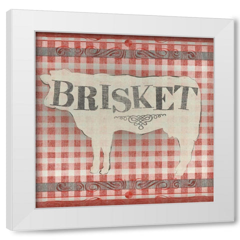 Gingham BBQ II White Modern Wood Framed Art Print by Vess, June Erica