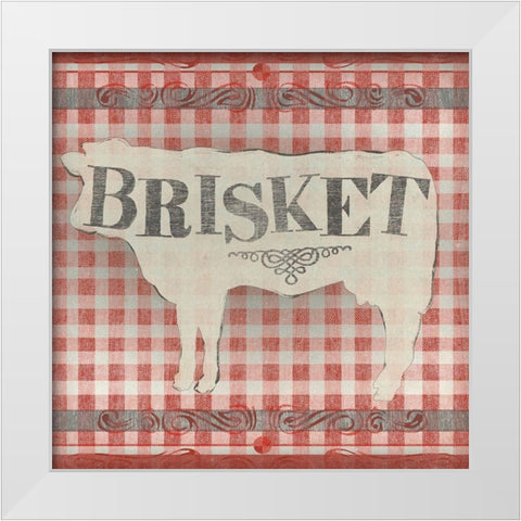 Gingham BBQ II White Modern Wood Framed Art Print by Vess, June Erica