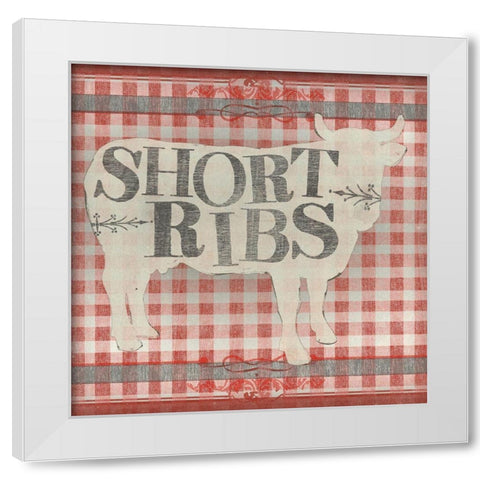 Gingham BBQ III White Modern Wood Framed Art Print by Vess, June Erica