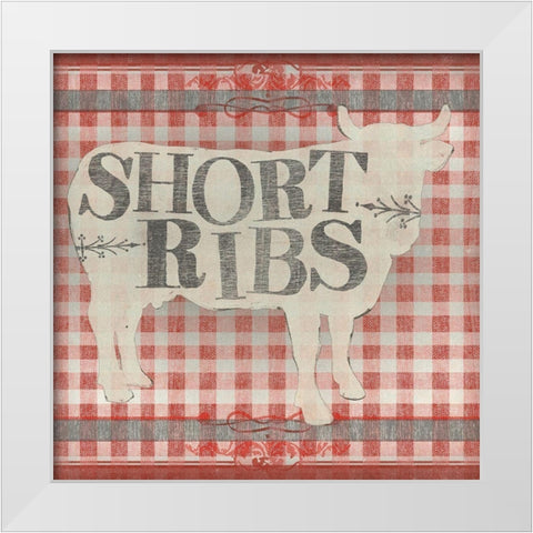 Gingham BBQ III White Modern Wood Framed Art Print by Vess, June Erica