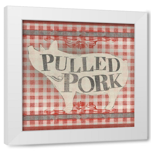 Gingham BBQ IV White Modern Wood Framed Art Print by Vess, June Erica