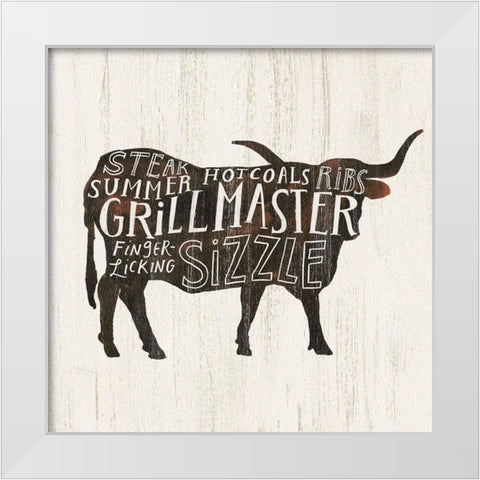 Farmhouse BBQ I White Modern Wood Framed Art Print by Borges, Victoria