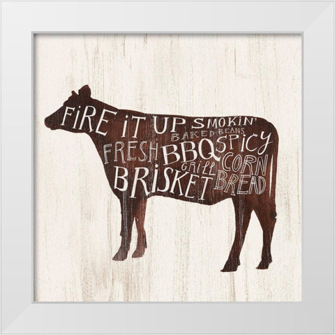 Farmhouse BBQ II White Modern Wood Framed Art Print by Borges, Victoria