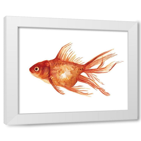 Ornamental Goldfish I White Modern Wood Framed Art Print by Scarvey, Emma