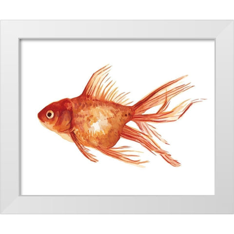 Ornamental Goldfish I White Modern Wood Framed Art Print by Scarvey, Emma