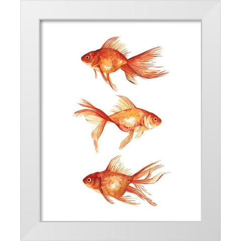 Ornamental Goldfish III White Modern Wood Framed Art Print by Scarvey, Emma