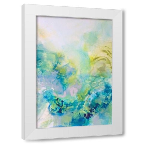 Turquoise Flow I White Modern Wood Framed Art Print by Gardner, Jennifer