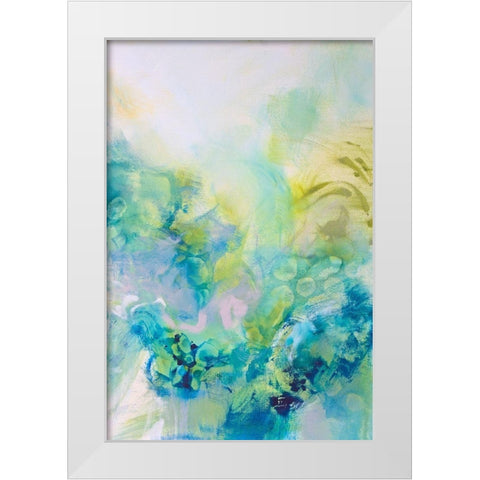 Turquoise Flow I White Modern Wood Framed Art Print by Gardner, Jennifer