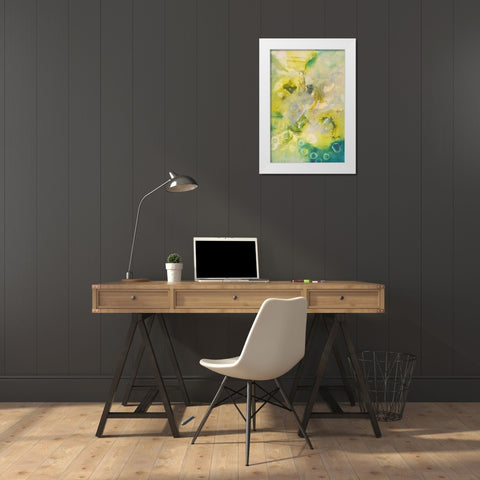 Turquoise Flow II White Modern Wood Framed Art Print by Gardner, Jennifer