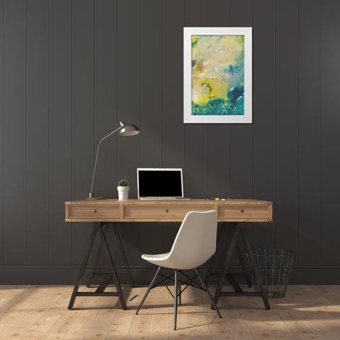 Turquoise Flow III White Modern Wood Framed Art Print by Gardner, Jennifer