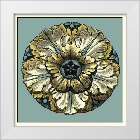 Floral Medallion V White Modern Wood Framed Art Print by Vision Studio