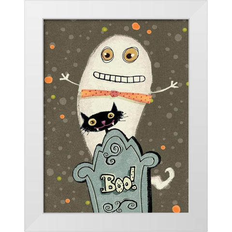 Happy Haunting I White Modern Wood Framed Art Print by Eisner, Viv