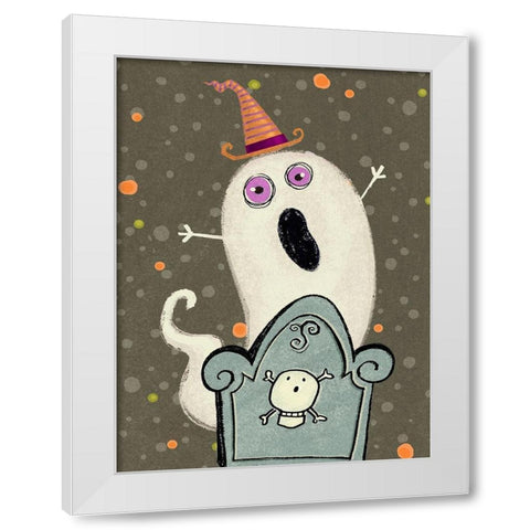 Happy Haunting III White Modern Wood Framed Art Print by Eisner, Viv