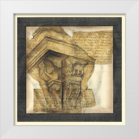 Antique Capitals I White Modern Wood Framed Art Print by Goldberger, Jennifer