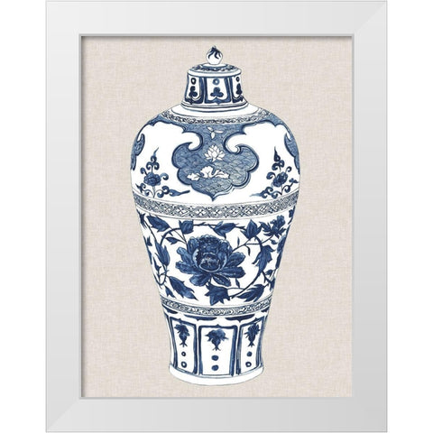 Antique Chinese Vase I White Modern Wood Framed Art Print by Wang, Melissa