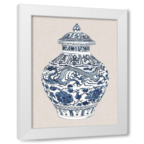 Antique Chinese Vase III White Modern Wood Framed Art Print by Wang, Melissa