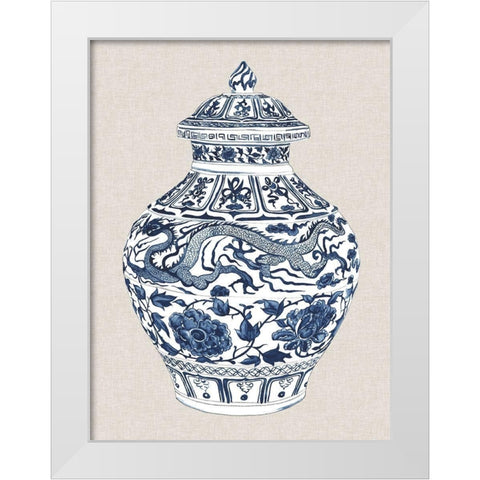 Antique Chinese Vase III White Modern Wood Framed Art Print by Wang, Melissa