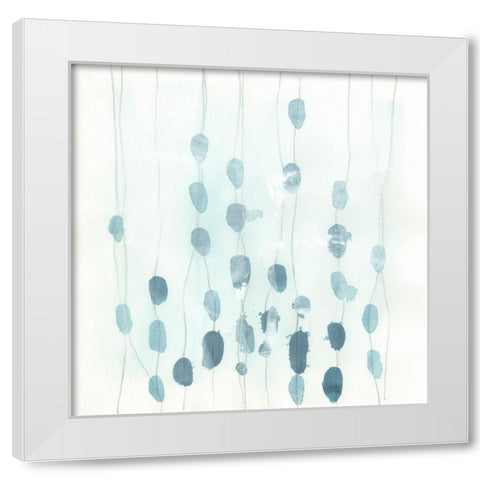 Indigo Threads I White Modern Wood Framed Art Print by Vess, June Erica
