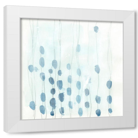 Indigo Threads II White Modern Wood Framed Art Print by Vess, June Erica