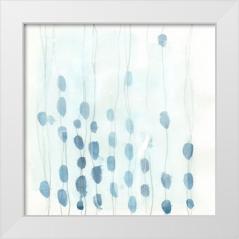 Indigo Threads II White Modern Wood Framed Art Print by Vess, June Erica