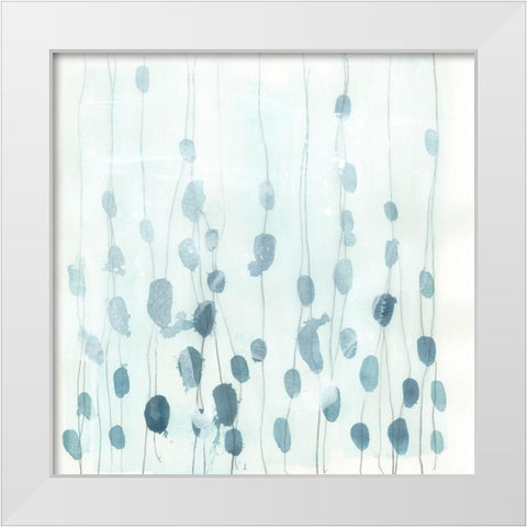 Indigo Threads III White Modern Wood Framed Art Print by Vess, June Erica