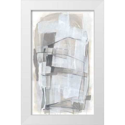 Verticality I White Modern Wood Framed Art Print by Vess, June Erica