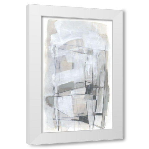 Verticality II White Modern Wood Framed Art Print by Vess, June Erica
