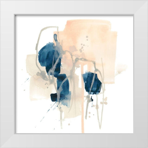 Azurite I White Modern Wood Framed Art Print by Vess, June Erica