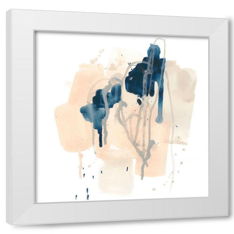 Azurite II White Modern Wood Framed Art Print by Vess, June Erica